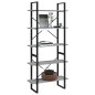 Libreria 5 Ripiani Grigio Sonoma 80x30x175 cm Legno Multistrato Libreria 5 Ripiani Grigio Sonoma 80x30x175 cm Legno Multistrato