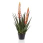 Emerald Aloe Artificiale con 2 Fiori 80 cm in Vaso Emerald Aloe Artificiale con 2 Fiori 80 cm in Vaso