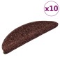 Tappetini per Scale 10 pz 56x17x3 cm Marroni