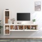 vidaXL Mobili Porta TV 4 pz Bianchi in Legno Massello di Pino vidaXL Mobili Porta TV 4 pz Bianchi in Legno Massello di Pino