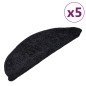 Tappetini per Scale 5 pz 56x17x3 cm Neri Tappetini per Scale 5 pz 56x17x3 cm Neri