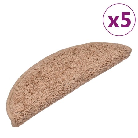 Tappetini per Scale 5 pz 56x17x3 cm Beige