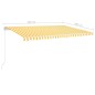 vidaXL Tenda da Sole Retrattile Automatica Pali 5x3 m Gialla Bianca vidaXL Tenda da Sole Retrattile Automatica Pali 5x3 m Gialla Bianca