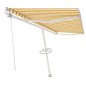 vidaXL Tenda da Sole Autoportante Automatica 500x300 cm Gialla Bianca vidaXL Tenda da Sole Autoportante Automatica 500x300 cm Gialla Bianca