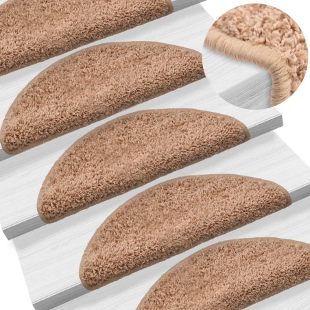 Tappetini per Scale 15 pz Beige 65x21x4 cm