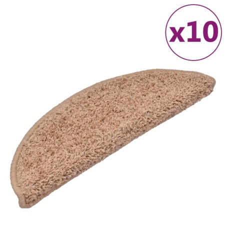 Tappetini per Scale 10 pz 56x17x3 cm Beige