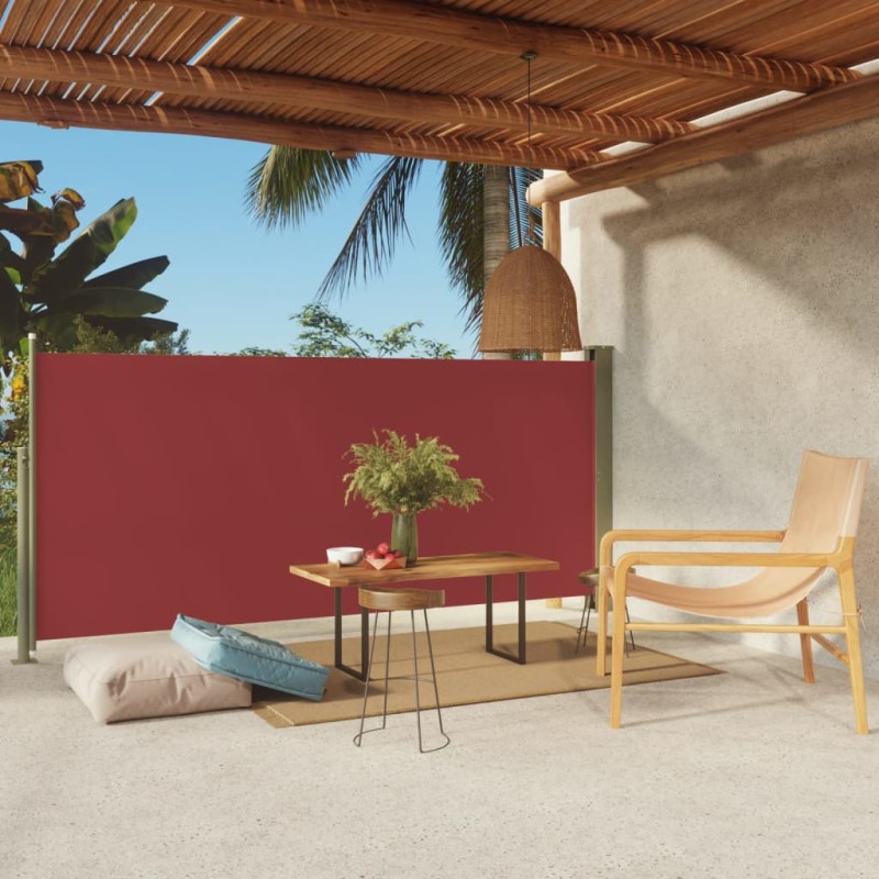Tenda Laterale Retrattile per Patio 140x300 cm Rossa Tenda Laterale Retrattile per Patio 140x300 cm Rossa