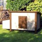 @Pet Casetta per Polli da Esterno 136x74,5x75cm Legno Bianco e Marrone @Pet Casetta per Polli da Esterno 136x74,5x75cm Legno Bianco e Marrone