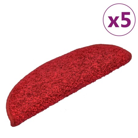 Tappetini per Scale 5 pz 65x21x4 cm Rossi