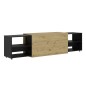FMD Mobile Unità TV 194,5x39,9x49,2 cm Rovere Artigianale e Nero FMD Mobile Unità TV 194,5x39,9x49,2 cm Rovere Artigianale e Nero