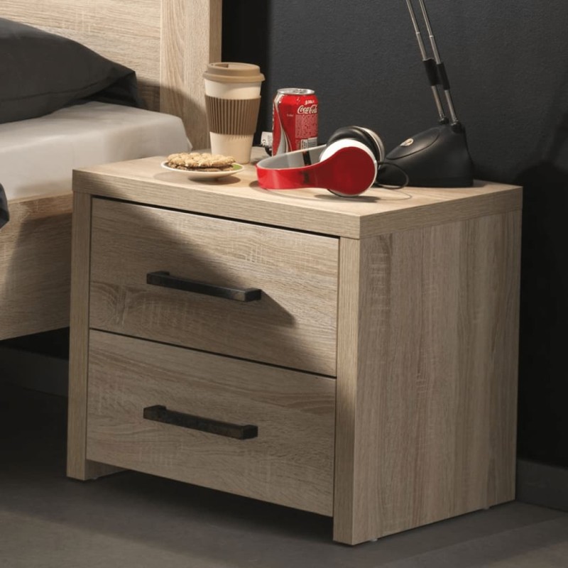 Vipack Comodino Aline con 2 Cassetti Rovere Chiaro Vipack Comodino Aline con 2 Cassetti Rovere Chiaro