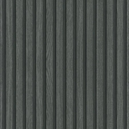 Noordwand Carta da Parati Botanica Wooden Slats Nero e Grigio