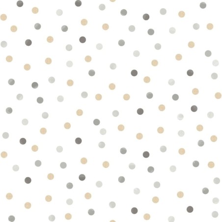 Noordwand Carta Parati Mondo baby Confetti Dots Bianco, Grigio e Beige