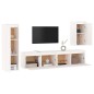 vidaXL Mobili Porta TV 4 pz Bianchi in Legno Massello di Pino vidaXL Mobili Porta TV 4 pz Bianchi in Legno Massello di Pino