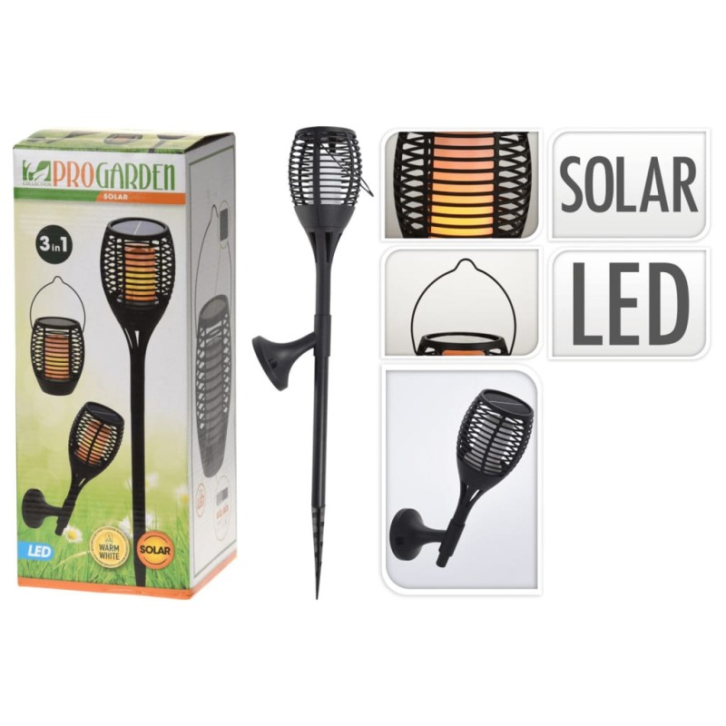 ProGarden Lampada Solare a LED da Giardino 3 in 1 Nera ProGarden Lampada Solare a LED da Giardino 3 in 1 Nera