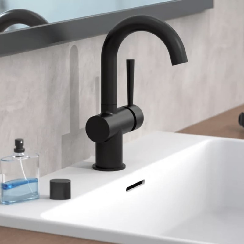 SCHÜTTE Miscelatore Lavabo CORNWALL con Maniglia Laterale Nero Opaco SCHÜTTE Miscelatore Lavabo CORNWALL con Maniglia Laterale Nero Opaco