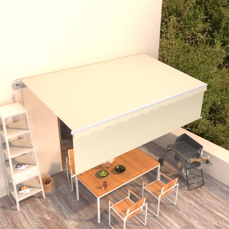 vidaXL Tenda Retrattile Automatica con Parasole 5x3 m Crema vidaXL Tenda Retrattile Automatica con Parasole 5x3 m Crema