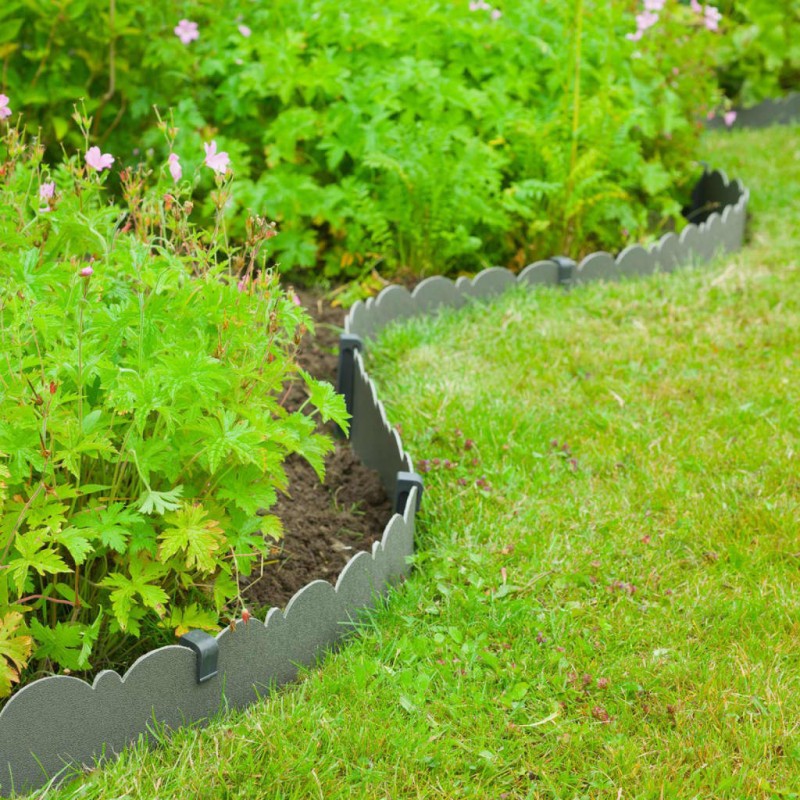 Nature Bordatura Decorativa da Giardino 0,13x12 m 3 mm Grigia Nature Bordatura Decorativa da Giardino 0,13x12 m 3 mm Grigia