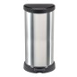 Curver Pattumiera a Pedale Deco Forma a D 40 L Argento Curver Pattumiera a Pedale Deco Forma a D 40 L Argento