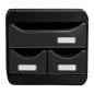 Exacompta Set Cassetti Scrivania Smal-Box Black con 3 Cassetti Lucido Exacompta Set Cassetti Scrivania Smal-Box Black con 3 Cassetti Lucido