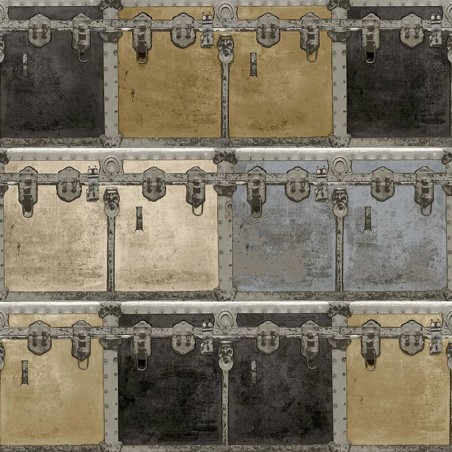 Noordwand Carta da Parati Friends & Coffee Boxes and Locks Metallico