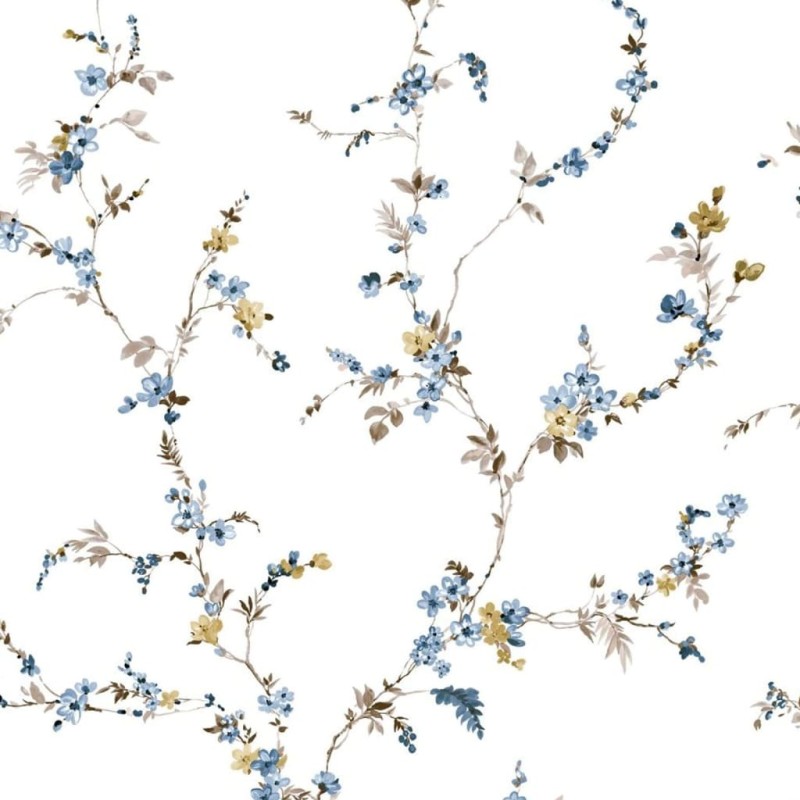 Noordwand Carta da Parati Blooming Garden 6 Floral Strands Bianco Blu Noordwand Carta da Parati Blooming Garden 6 Floral Strands Bianco Blu