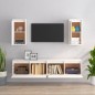 vidaXL Mobili Porta TV 4 pz Bianchi in Legno Massello di Pino