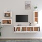 vidaXL Mobili Porta TV 5 pz Bianchi in Legno Massello di Pino