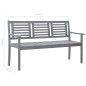 vidaXL Panca da Giardino 3 Posti con Cuscino 150cm Grigia in Eucalipto vidaXL Panca da Giardino 3 Posti con Cuscino 150cm Grigia in Eucalipto
