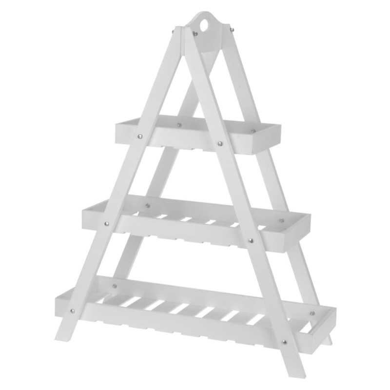 ProGarden Espositore Triangolare a 3 Livelli in MDF Bianco ProGarden Espositore Triangolare a 3 Livelli in MDF Bianco