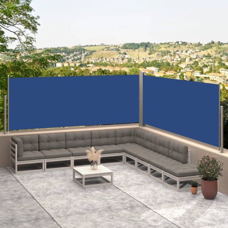 Tenda da Sole Laterale Retrattile Blu 117x600 cm Tenda da Sole Laterale Retrattile Blu 117x600 cm