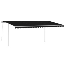 vidaXL Tenda da Sole Retrattile Automatica con Pali 5x3 m Antracite