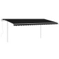 vidaXL Tenda da Sole Retrattile Automatica con Pali 5x3 m Antracite vidaXL Tenda da Sole Retrattile Automatica con Pali 5x3 m Antracite