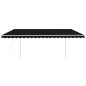 vidaXL Tenda da Sole Retrattile Automatica con Pali 5x3 m Antracite vidaXL Tenda da Sole Retrattile Automatica con Pali 5x3 m Antracite