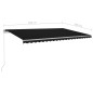 vidaXL Tenda da Sole Retrattile Automatica con Pali 5x3 m Antracite vidaXL Tenda da Sole Retrattile Automatica con Pali 5x3 m Antracite