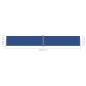 vidaXL Tenda da Sole Laterale Retrattile Blu 180x1200 cm vidaXL Tenda da Sole Laterale Retrattile Blu 180x1200 cm