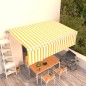 vidaXL Tenda Retrattile Automatica con Parasole 5x3m Gialla Bianca vidaXL Tenda Retrattile Automatica con Parasole 5x3m Gialla Bianca
