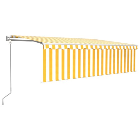 vidaXL Tenda Retrattile Automatica con Parasole 5x3m Gialla Bianca