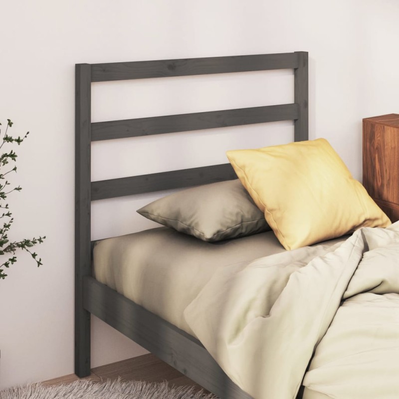 Testiera per Letto Grigia 96x4x100 cm in Legno Massello di Pino Testiera per Letto Grigia 96x4x100 cm in Legno Massello di Pino