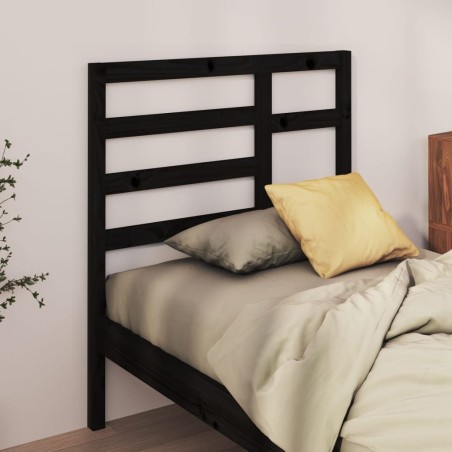 vidaXL Testiera per Letto Nera 106x4x104 cm in Legno Massello di Pino