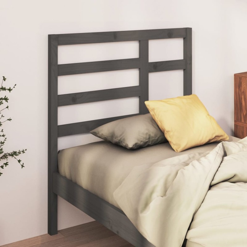 Testiera per Letto Grigia 96x4x104 cm in Legno Massello di Pino Testiera per Letto Grigia 96x4x104 cm in Legno Massello di Pino