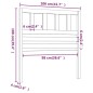 Testiera per Letto Bianca 106x4x100cm in Legno Massello di Pino