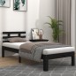 vidaXL Giroletto in Legno Massello Nero 75x190 cm Small Single vidaXL Giroletto in Legno Massello Nero 75x190 cm Small Single