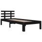vidaXL Giroletto in Legno Massello Nero 75x190 cm Small Single vidaXL Giroletto in Legno Massello Nero 75x190 cm Small Single