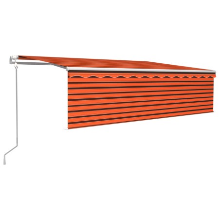 vidaXL Tenda Sole Retrattile Automatica Parasole 5x3m Arancio Marrone 