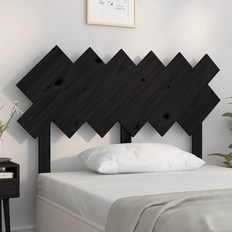 Testiera per Letto Nera122,5x3x80,5cm in Legno Massello di Pino Testiera per Letto Nera122,5x3x80,5cm in Legno Massello di Pino