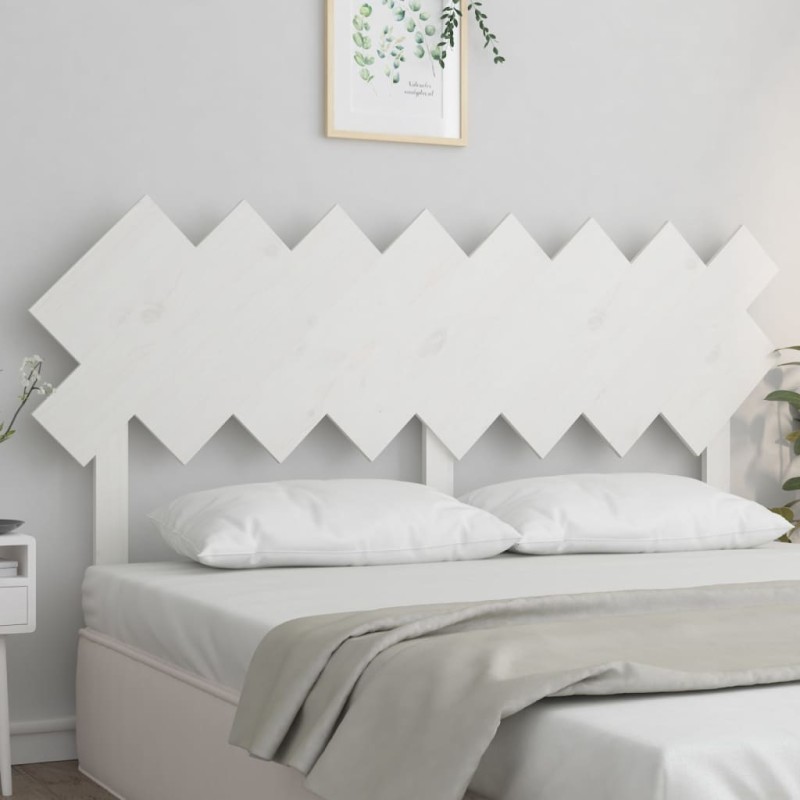 Testiera per Letto Bianca 159,5x3x80,5cm Legno Massello di Pino Testiera per Letto Bianca 159,5x3x80,5cm Legno Massello di Pino
