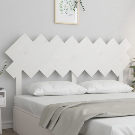 Testiera per Letto Bianca 159,5x3x80,5cm Legno Massello di Pino