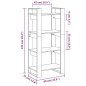 Libreria/Divisorio Grigio 60x35x125 cm Legno Massello Libreria/Divisorio Grigio 60x35x125 cm Legno Massello