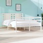 vidaXL Giroletto Bianco Legno Massello di Pino 120x190cm Small Double vidaXL Giroletto Bianco Legno Massello di Pino 120x190cm Small Double